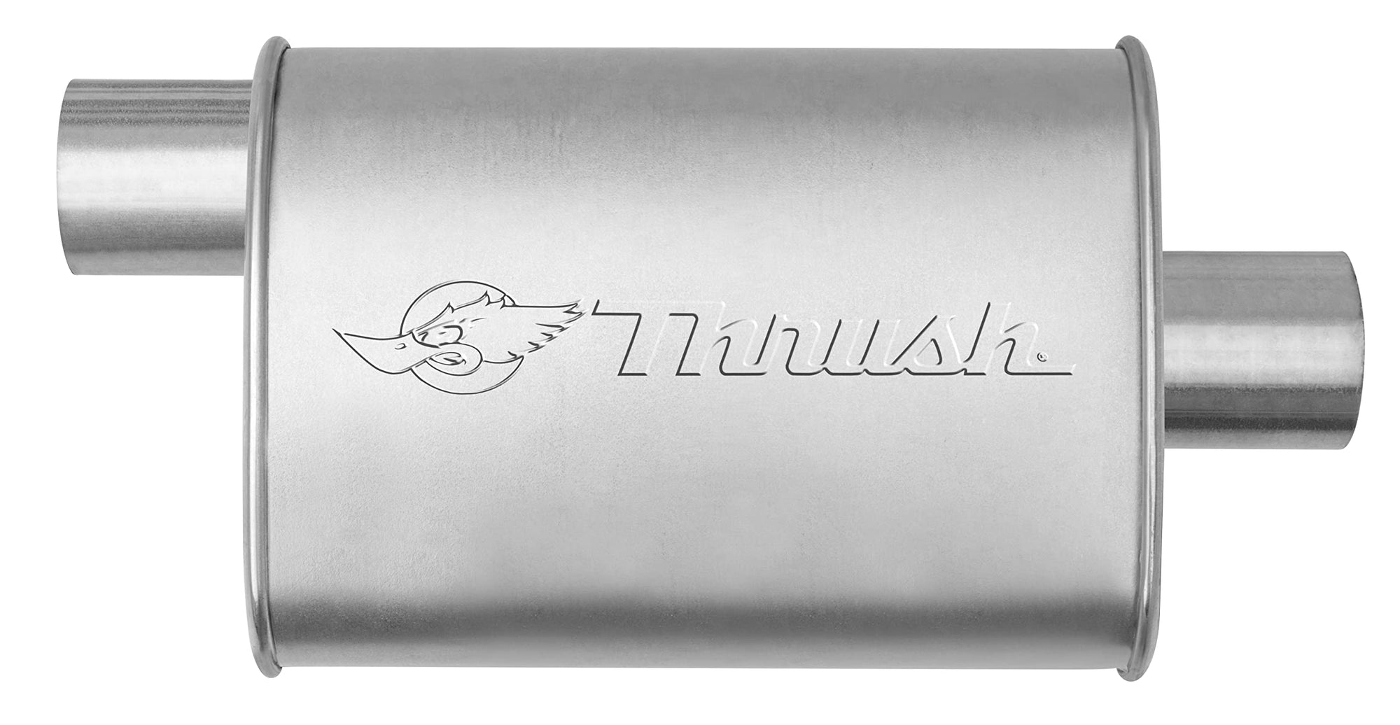 Thrush Muffler Performance Tone Mellow Inlet 3 Pipe Connection Offset Outlet 3 Center