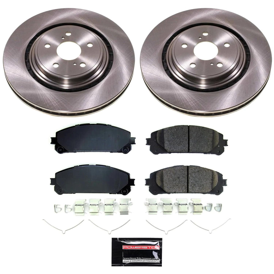 Power Stop Front KOE8753 Brake Pads and Rotors Stock Replacement Brake Kit Autospecialty For Toyota Highlander 2020-2022 [Application Specific]