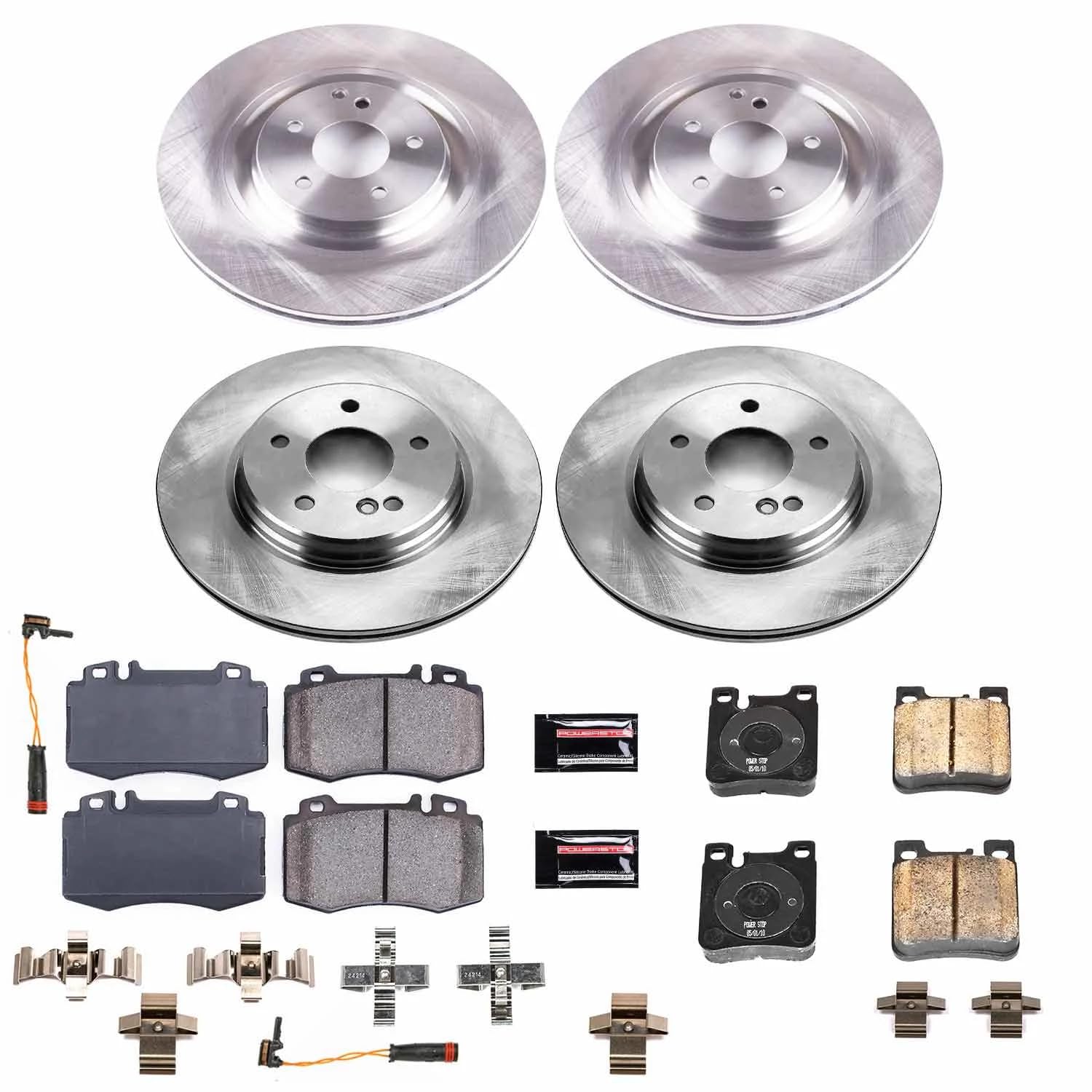 Power Stop KOE7828 Replacement Brake Kit-OE Brake Rotors & Ceramic Brake Pads For Mercedes-Benz CLK500 2003-2006 Autospecialty [Model Specific]