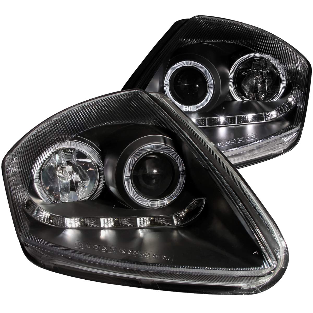 Black/Clear AnzoUSA Halogen Projector Headlight for Mitsubishi Eclipse