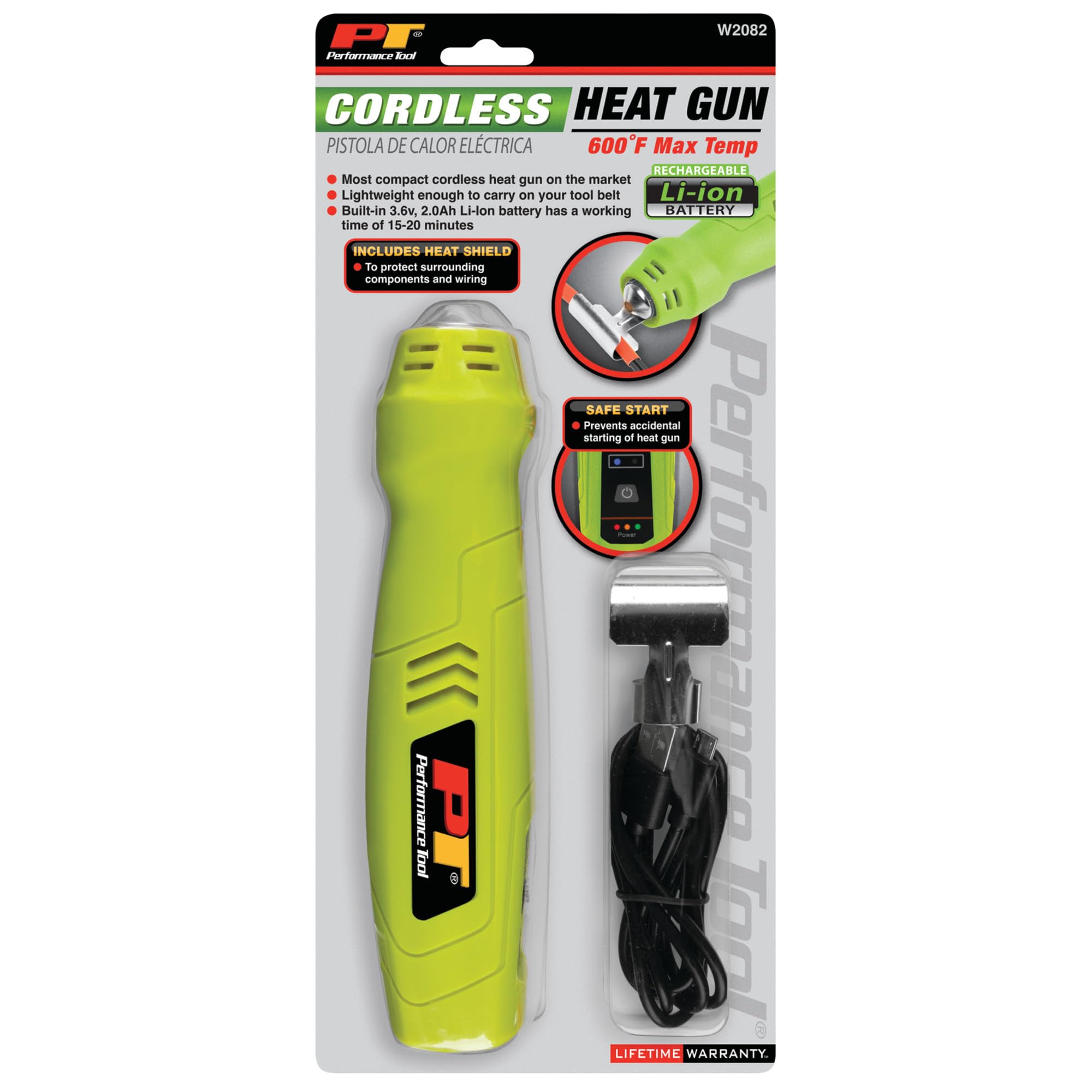 Cordless Heat Gun Performance Tool W2082 Compact Rechargeable, 600 Degree Max Output, Vinyl Wrap, Shrink Tubing, Wire Connectors, Crafts, Phone Repair
