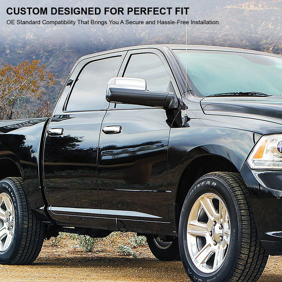 Spec-D Tuning Heated Power Fold Towing Side Mirrors w/LED Signal+Puddle+Temp Sensor Compatible with 2013-2018 Dodge Ram 1500 2500 3500/2019-2024 Dodge Ram 1500 Classic Left + Right Pair