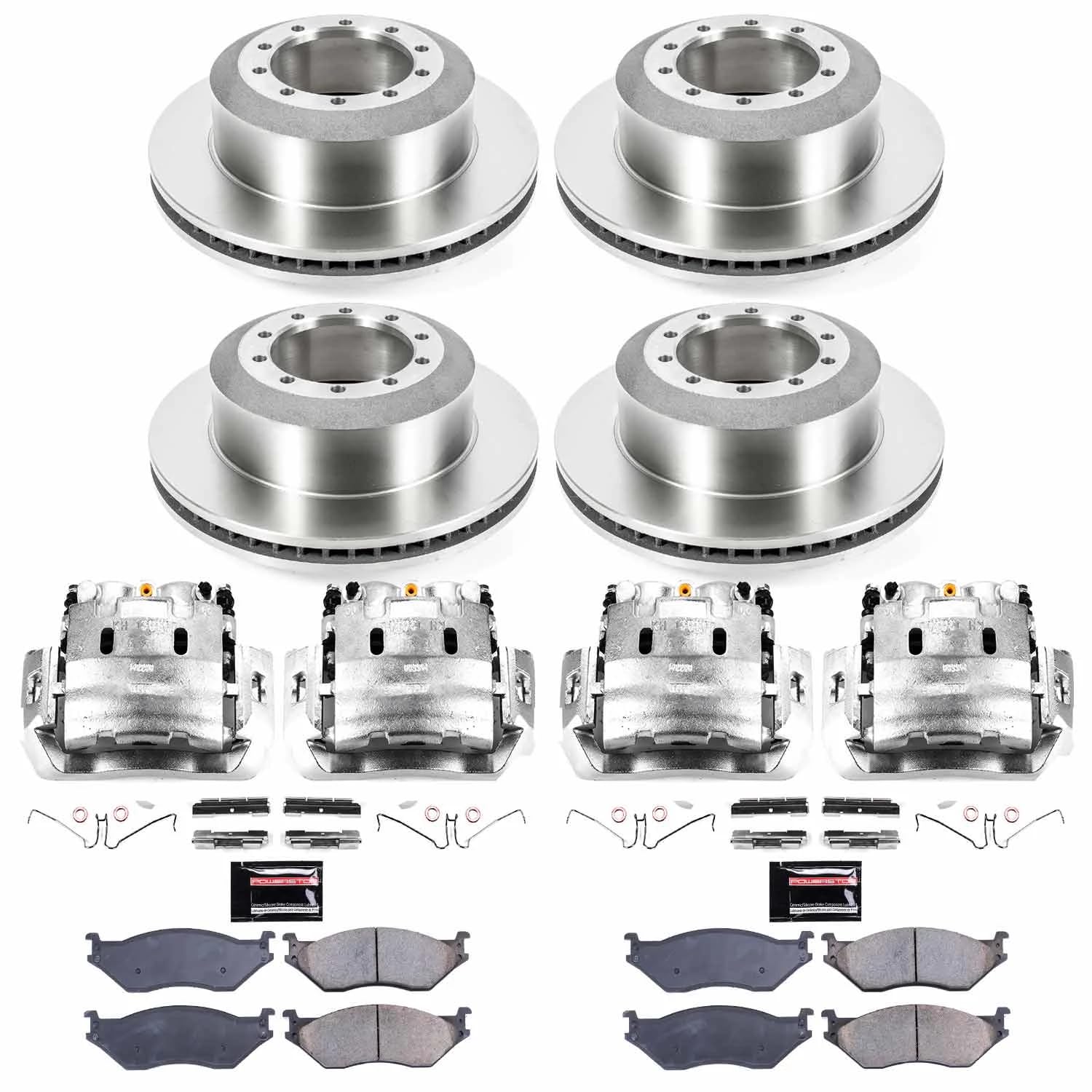 Power Stop KCOE8395 Front and Rear Autospecialty Stock Caliper Kit-Replacement Rotors, Ceramic Brake Pads, Calipers For Ford LCF 2006-2009 [Model Specific]