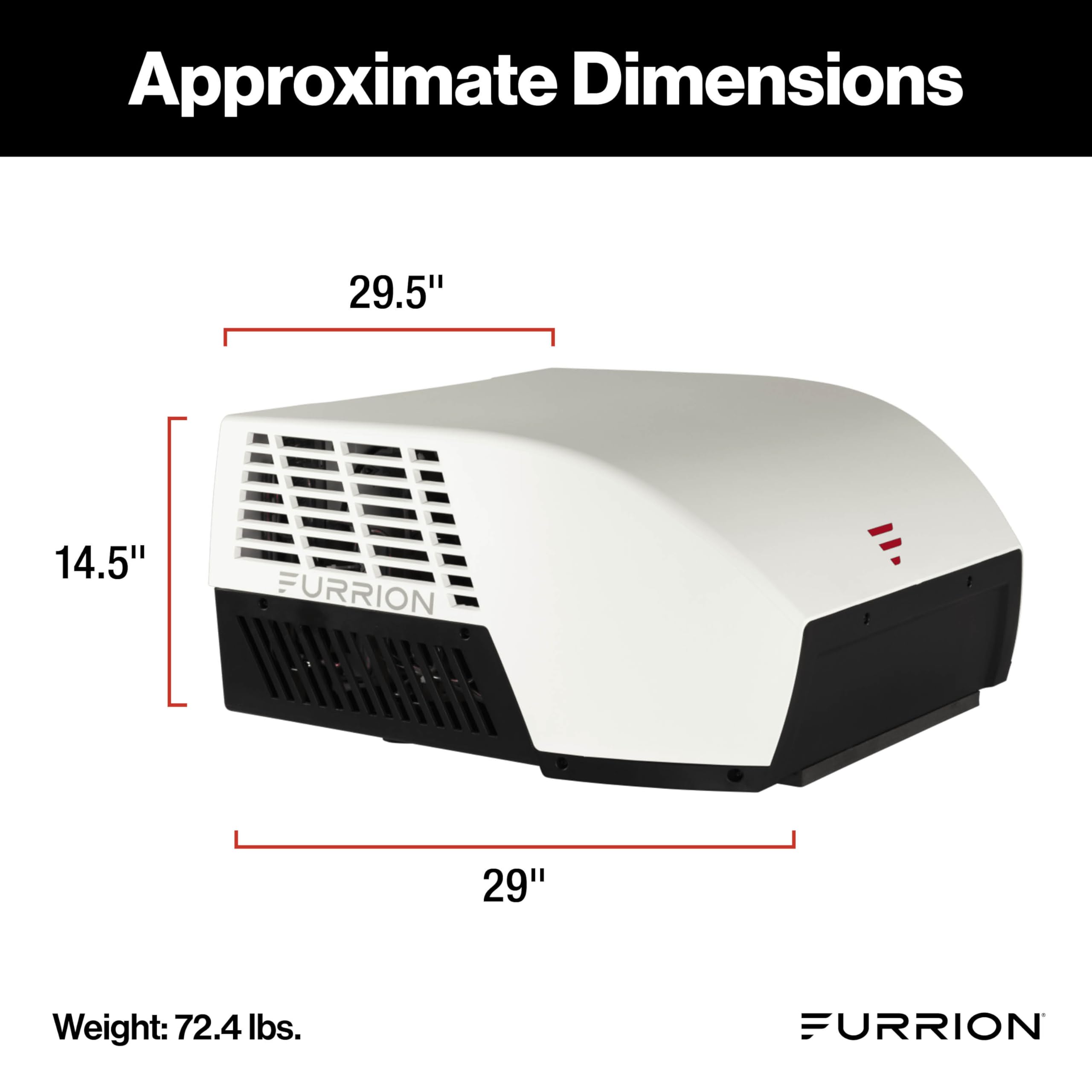 Furrion 18k BTU Chill Cube Variable Speed RV Rooftop Air Conditioner, White, Non-Ducted, R32 Refrigerant, Quiet High-Efficiency AC with Turbo Cool Mode, Lightweight, AC Unit Only - FACR18VSSA-BL-AM