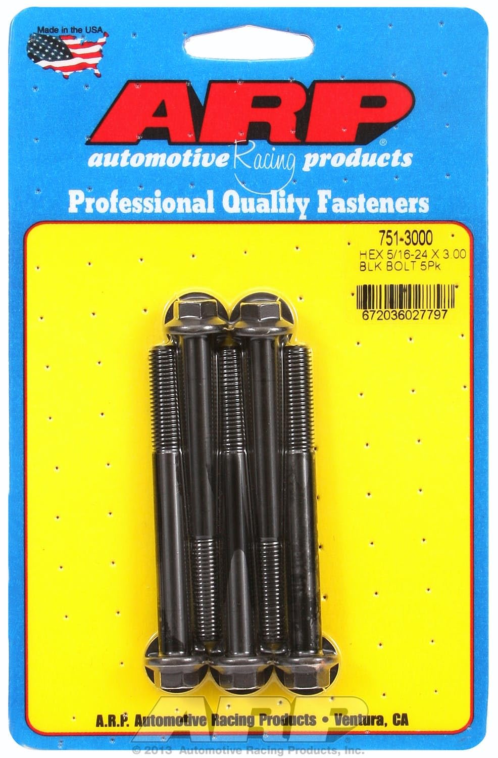 Hex ARP (751-3000) Oxide Bolt, Black