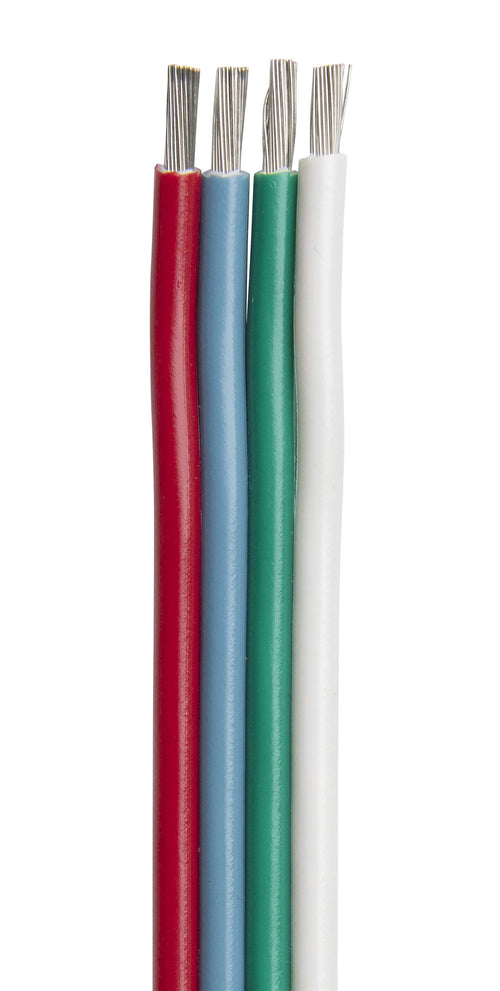 Ancor Bonded Cable 160110, 16/4 AWG (4 x 1mm2), Flat - 100ft - RD/LB/GN/WH