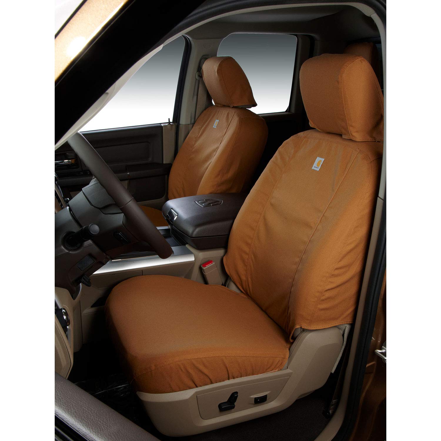 Covercraft Second Row Carhartt SeatSaver Custom Fit Seat Cover for Select Chevrolet/GMC Models - Duck Weave (Brown)