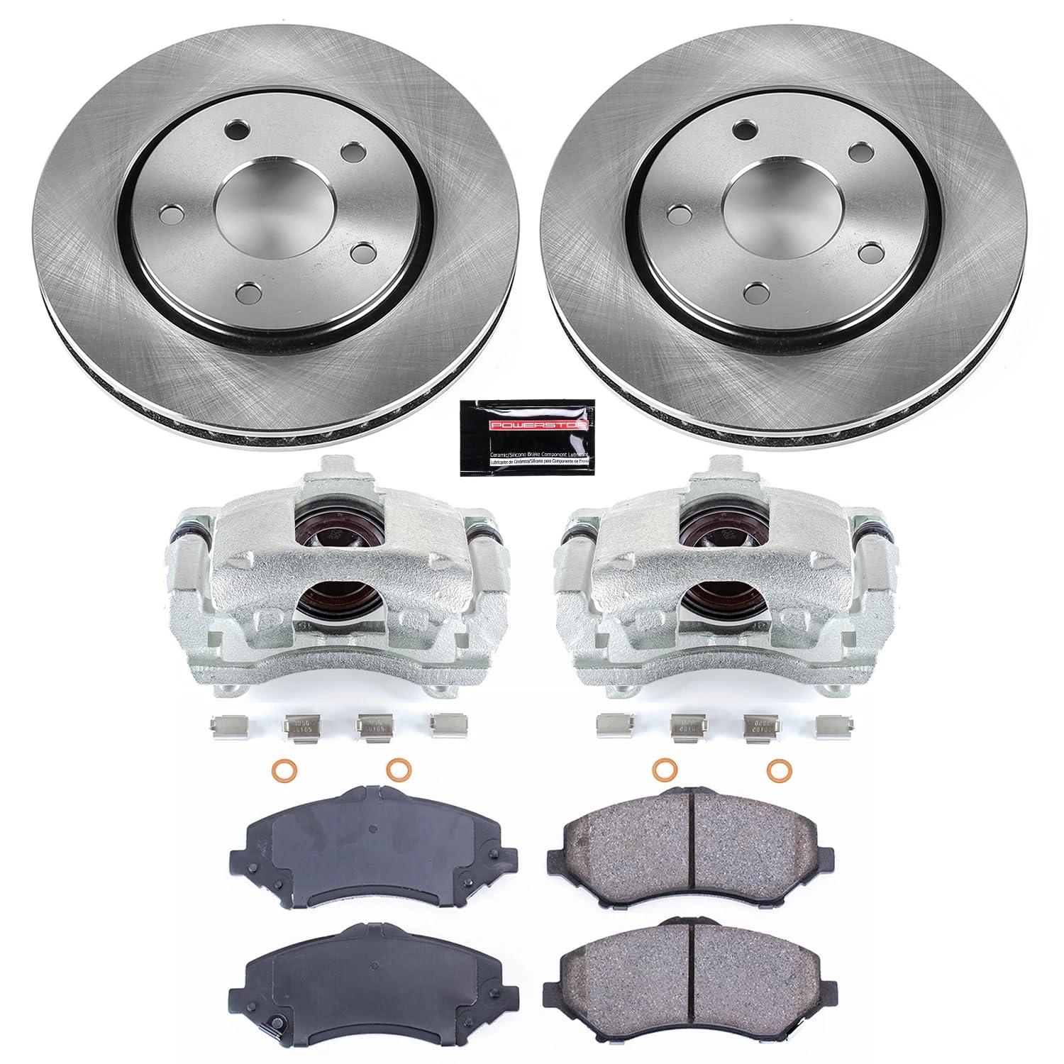 Power Stop KCOE3118A Front Stock Replacement Caliper Kit- OE Rotors, Ceramic Brake Pads, Calipers For Dodge Journey 2009-2013 [Model Specific]