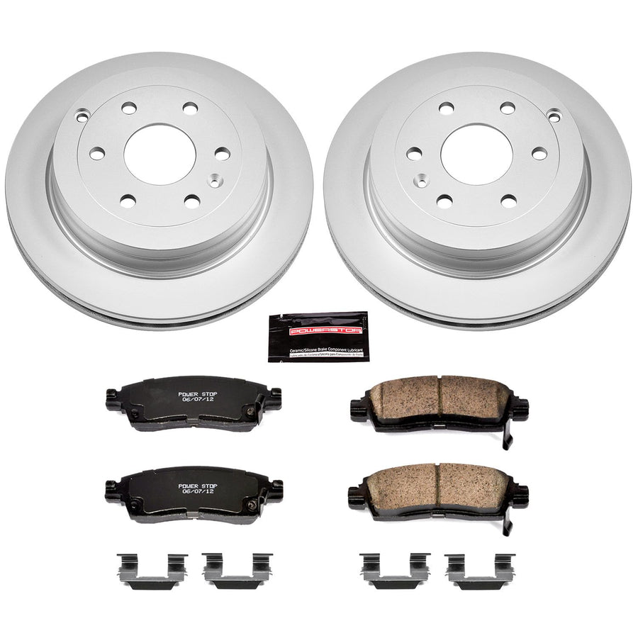 Power Stop CRK5262 Brake Rotor & Coated Ceramic Brake Pads- rear For Buick Enclave, Chevrolet Traverse, GMC Acadia, GMC Acadia Limi, Saturn Outlook [Model Specific]