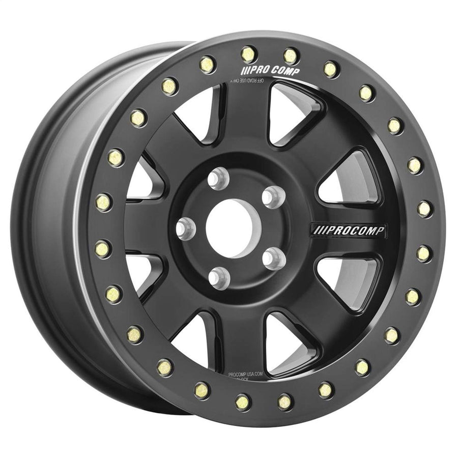 Trilogy Race Pro Comp Wheels Black Wheel with Brushed Finish (17 x 9. inches /5 x 5 inches, -30 mm Offset)