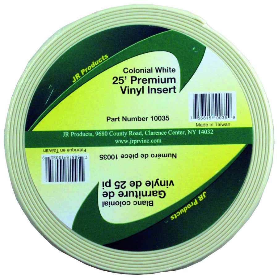 Premium Vinyl Insert JR Products - Colonial White, 1" x 25'