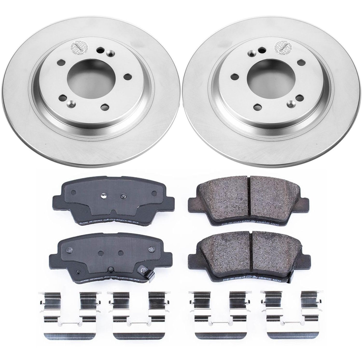 Power Stop CRK6985 Brake Rotor Coated and Ceramic Brake Pads- Rear For Hyundai Elantra GT, Hyundai Son, Kia Cadenza, Kia Fo, Kia Opt, Kia Soul EV [Model Specific]