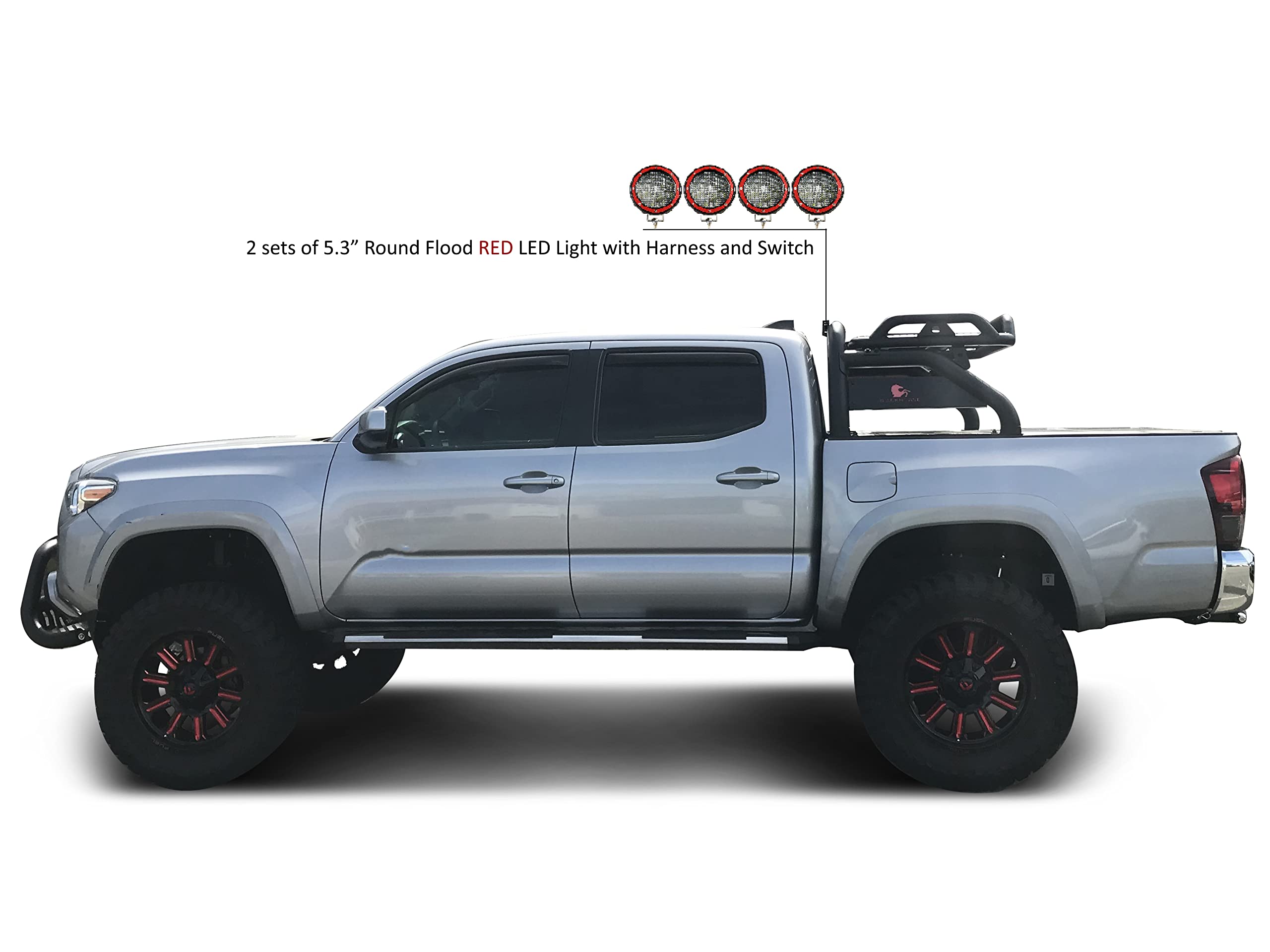 Atlas Black Horse Roll Bar Kit Compatible with 2015-2023 Toyota Tacoma-ATRB-TOTAB-PLFR