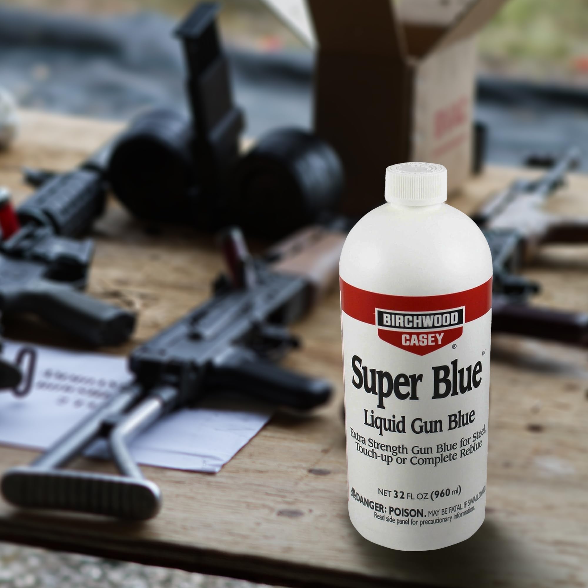 Birchwood Casey Liquid Gun Blue Super Blue with Double Strength Design for Rifles, Pistols, Revolvers, Shotguns, and Other Firearms, Blue