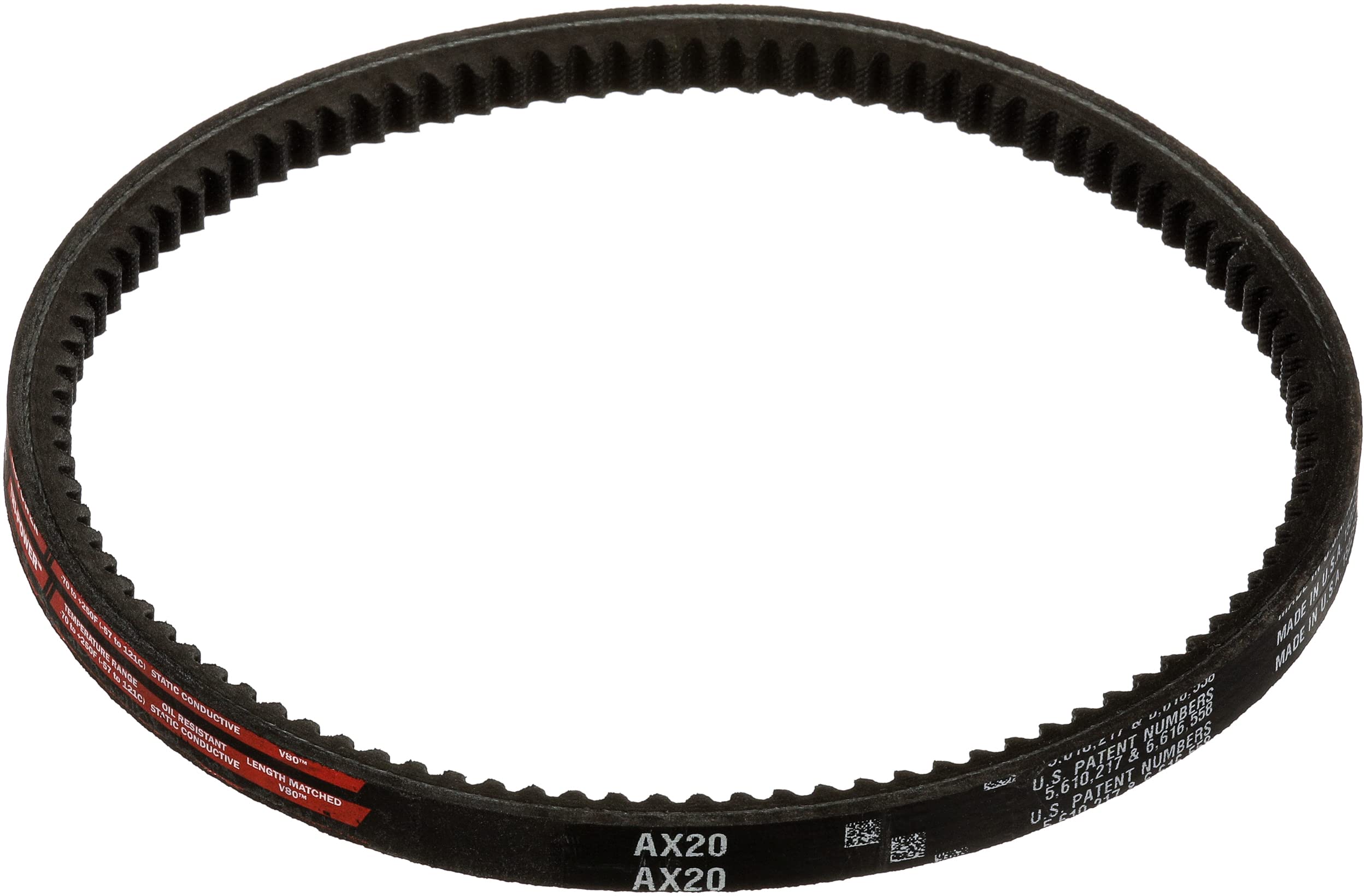 Gates Classical Section AX20 Molded V-Belts Notch