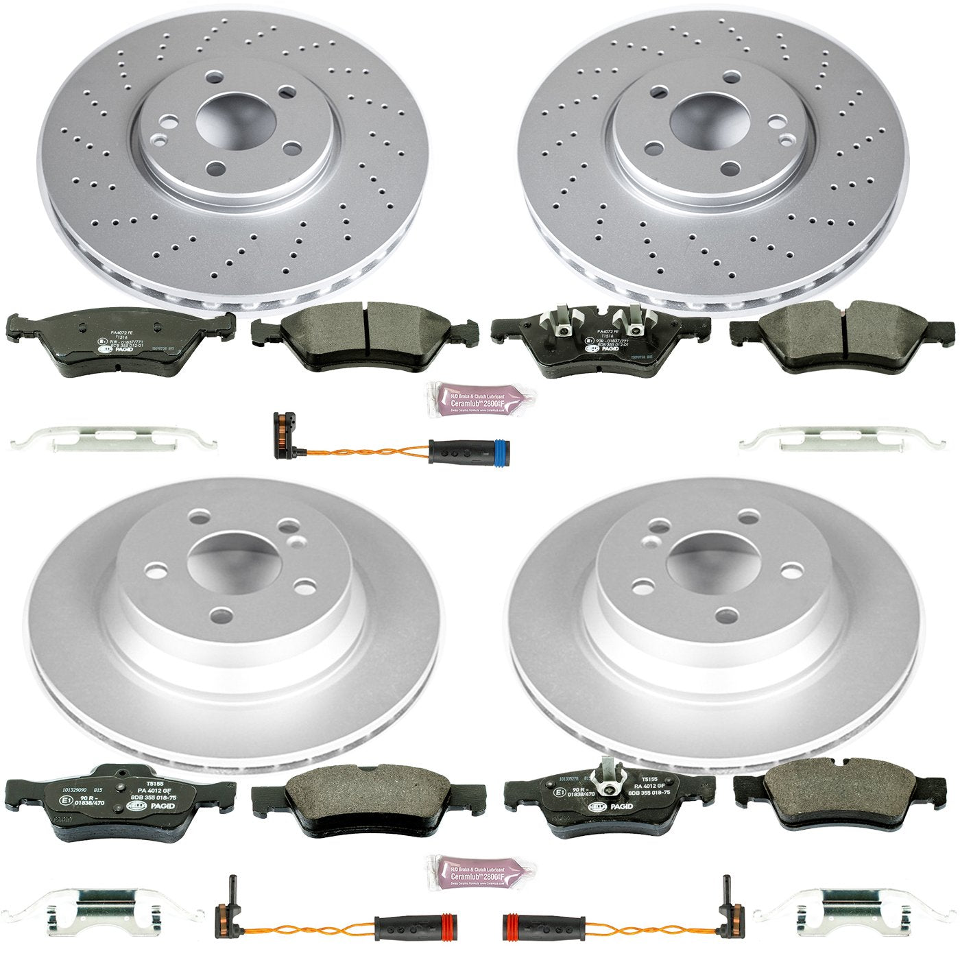 Power Stop ESK6358 Euro-Stop Brake Kit Front and Rear For Mercedes-Benz E350 2007-2009, Mercedes-Benz E550 2007-2009 [Model Specific]