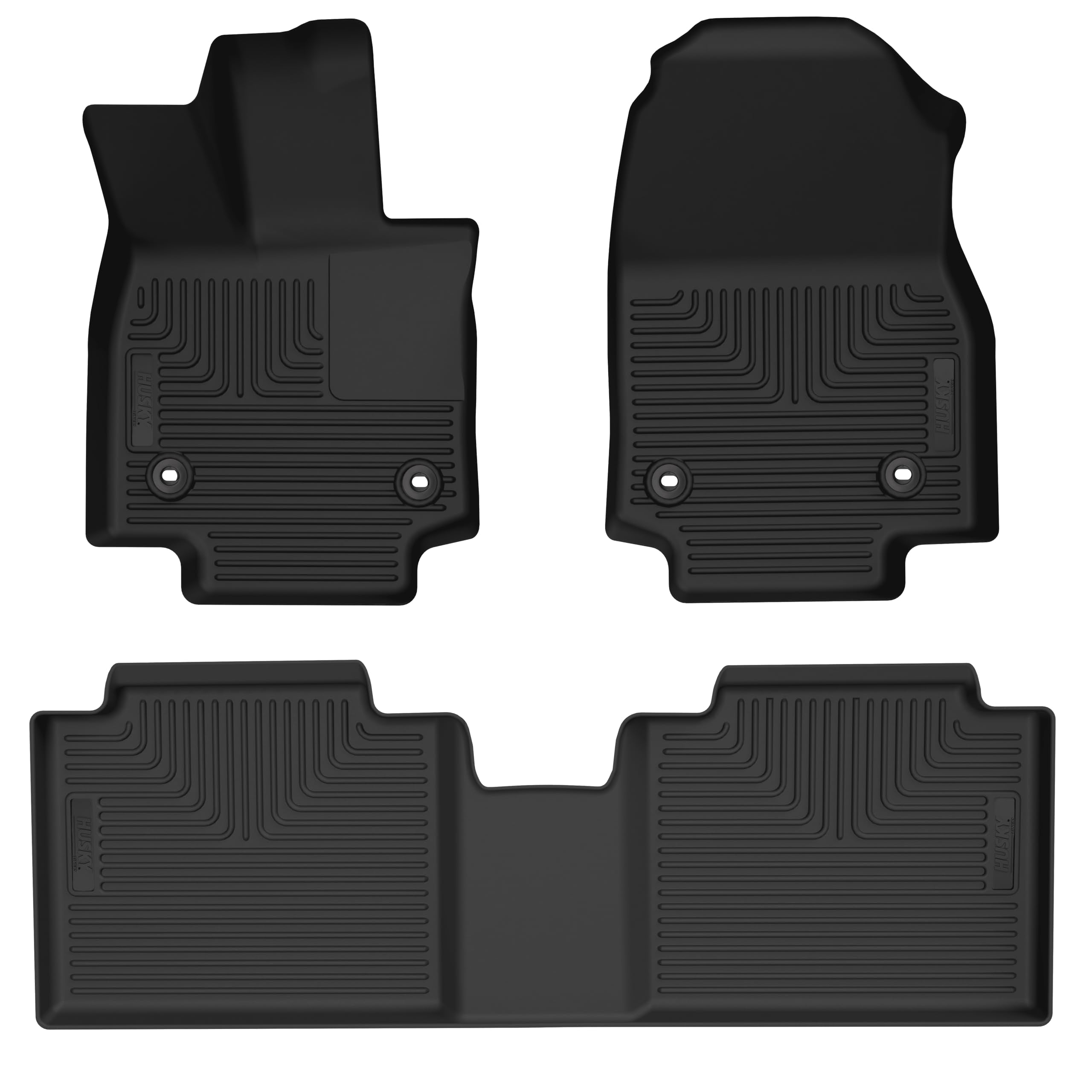 Weatherbeater Husky Liners Floor Mats | Fits 2024-2025 Lexus RX350 & Lexus RX450H | Front & 2nd Row, 3-pc Black - 99341