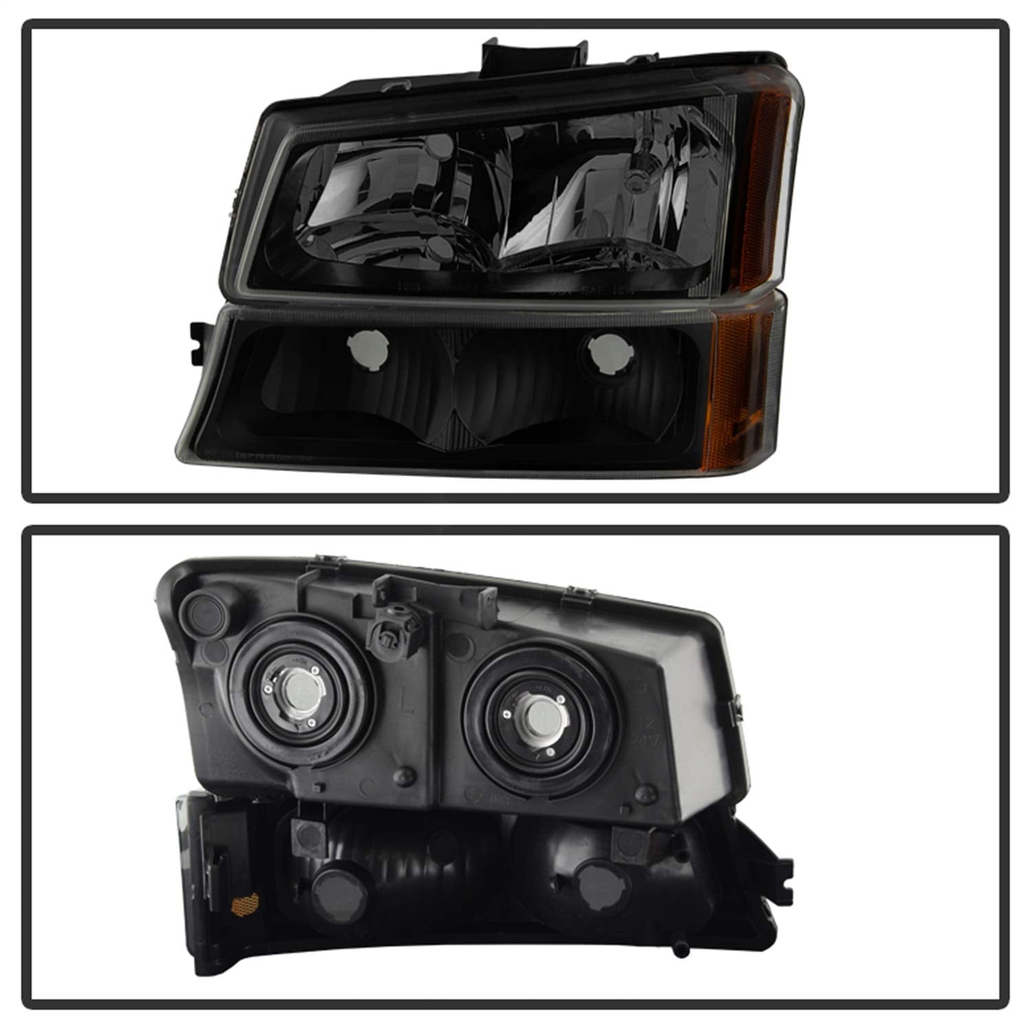 Chevy Silverado Headlight Xtune HD-JH-CSIL03-AM-BSM-SET, Black Smoke