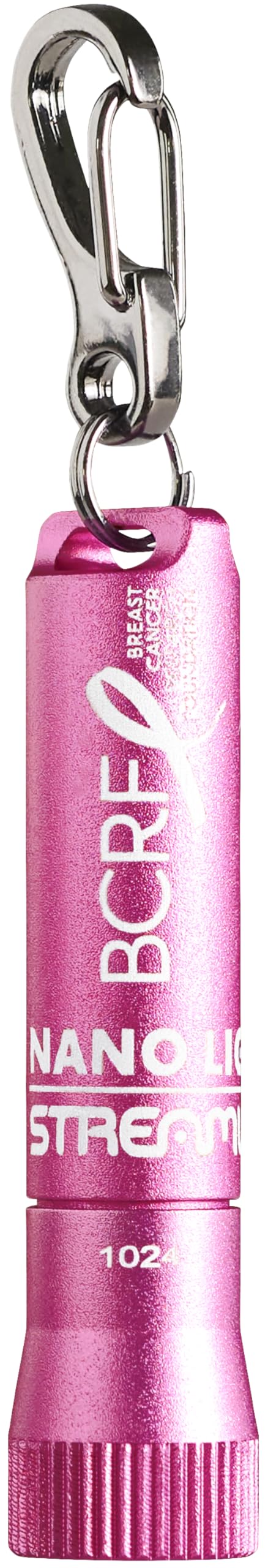 Streamlight Nano Light II 73022 20-Lumens Miniature Keychain LED Flashlight with AAAA Alkaline Battery, Pink BCRF Edition
