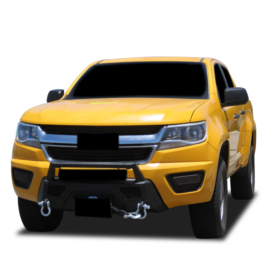 Heavy Duty Black Horse Armour III Front Winch Bumper with Winch Textured Black Compatible with 2015-2020 Chevrolet Colorado-AR3HD01NL-W12