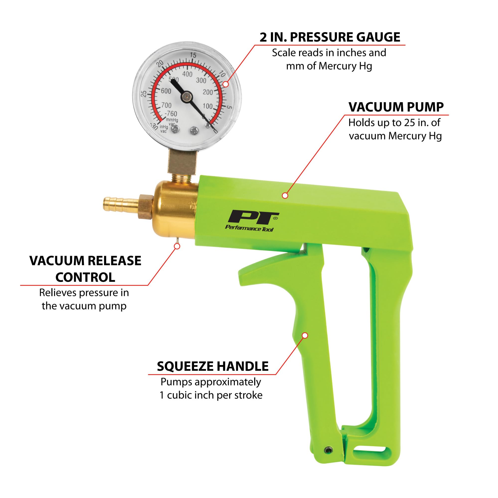 Vacuum and Fuel Pump Tester Performance Tool W87032 - Test and Diagnose Various Vehicle Systems, Complete Kit with Accessories Included