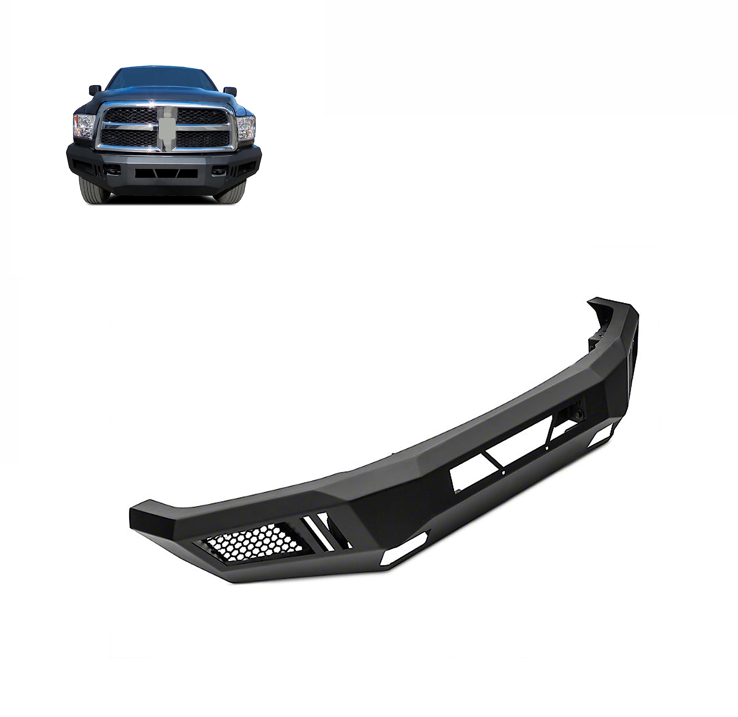 Heavy Duty Black Horse Armour Front Bumper I Front Bumper Matte Black Compatible with 2010-2010 Dodge Ram 2500|2011-2018 Ram 2500|2010-2010 Dodge Ram 3500|2011-2018 Ram 3500-AFB-RA25-10