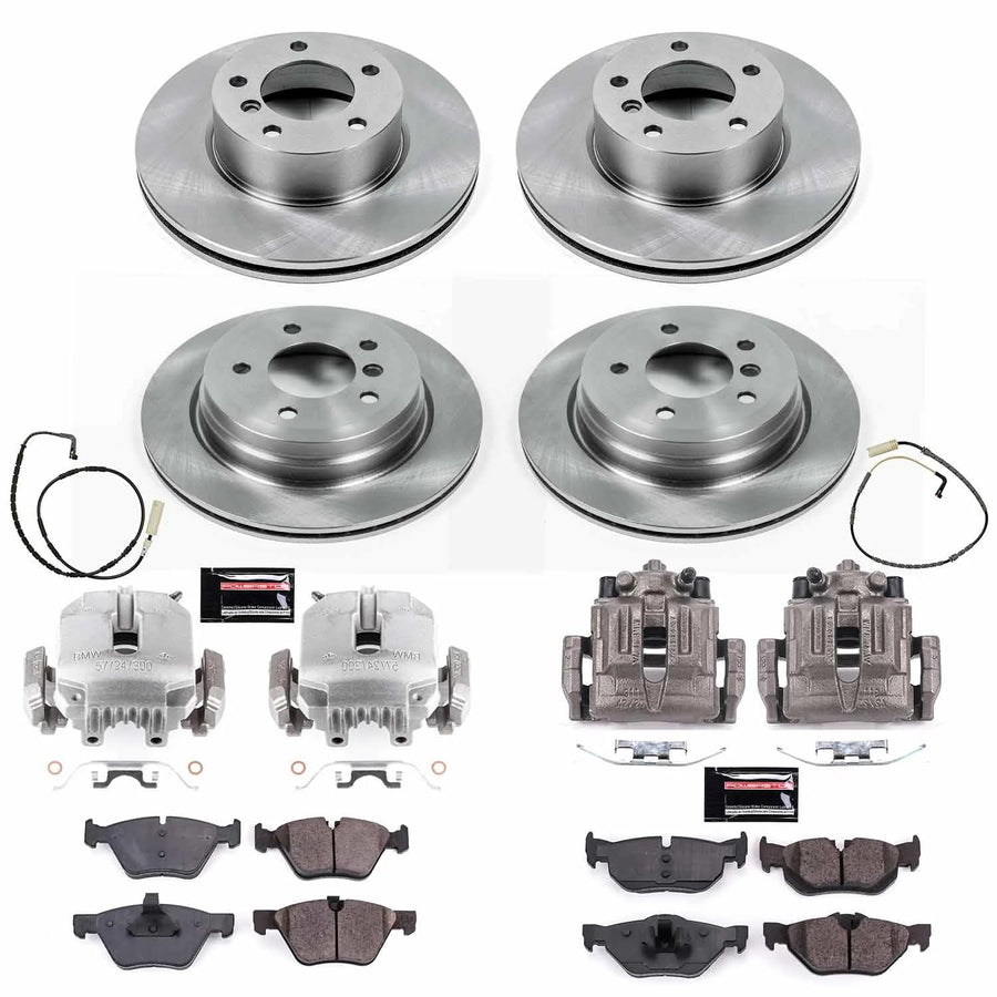 Power Stop KCOE4102 Brake Caliper Kit Replacement Front and Rear - Brake Rotor, Brake Pads & Calipers For BMW 328xi 2007 [Model Specific]