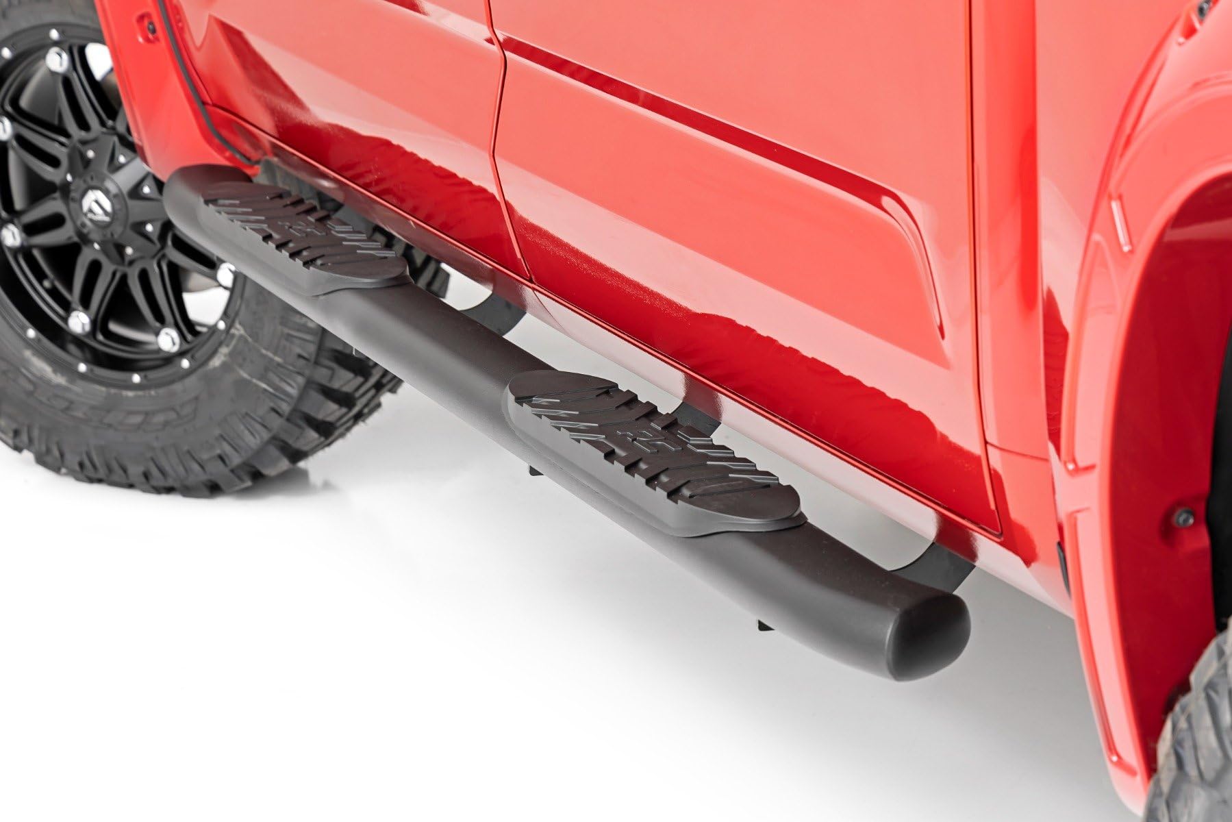 Oval Nerf Steps Rough Country for Toyota Tundra (2022-2026) Crew Cab - OEM Style Rails with Built-in Side Steps