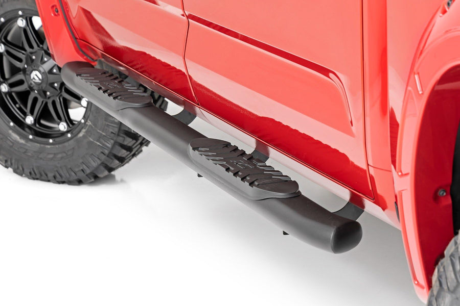 Oval Nerf Steps Rough Country for Toyota Tundra (2022-2026) Crew Cab - OEM Style Rails with Built-in Side Steps
