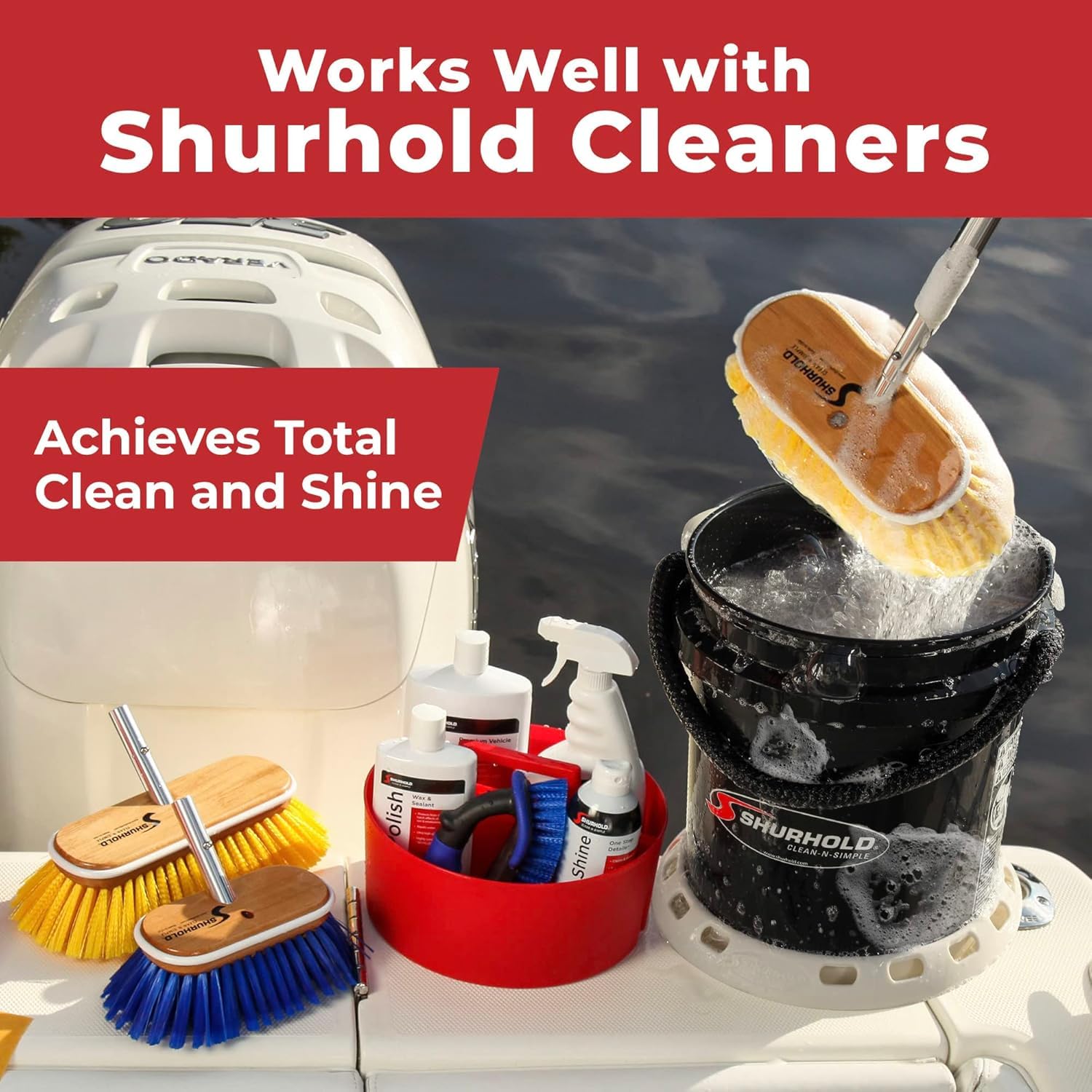 10" Shurhold Polystyrene Medium Bristle Deck Brush