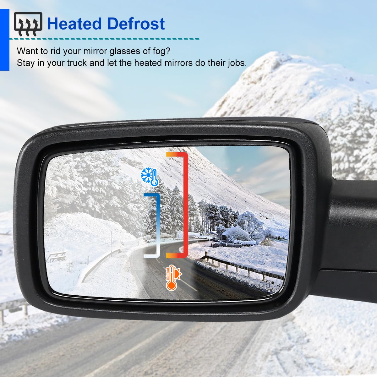 Left Driver Side Spec-D Tuning Power Heated Side Mirror w/LED Signal Compatible with 2013-2019 Ram 1500