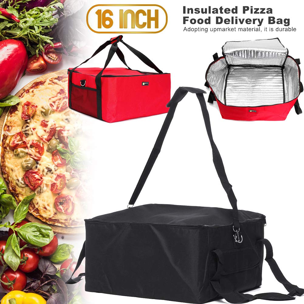 Pizza Bag with Aluminium Fabric, Food Delivery Bag, Waterproof Insulation, Portable Thermal Bag or Hot Food Delivery (16 Inch)