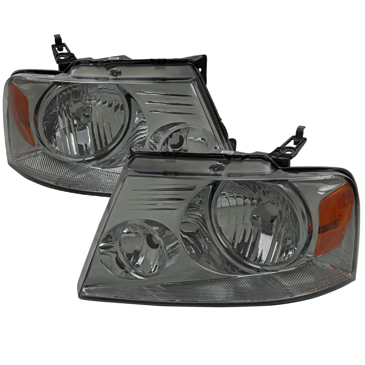Light Smoke Spec-D Tuning Headlights Compatible with 2004-2008 Ford F-150, Left + Right Pair Headlamps Assembly