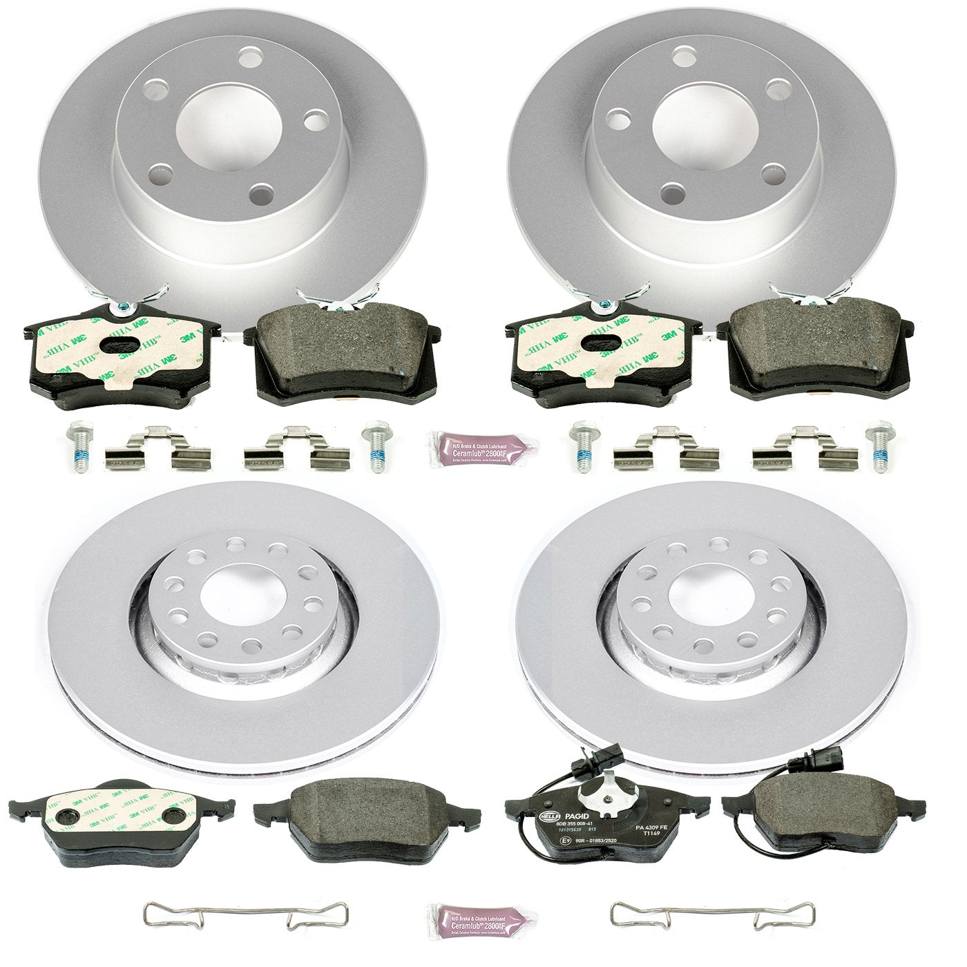 Power Stop ESK4197 Euro-Stop Front & Rear Brake Kit For Audi A6 Quattro 1999-2004