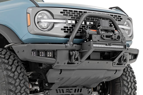 Rough Country Winch High Mount for 2021-2024 Ford Bronco - Fits 9,500LB+ Winches & 20" LED Light Bars, Off-Road Front Bumper Upgrade