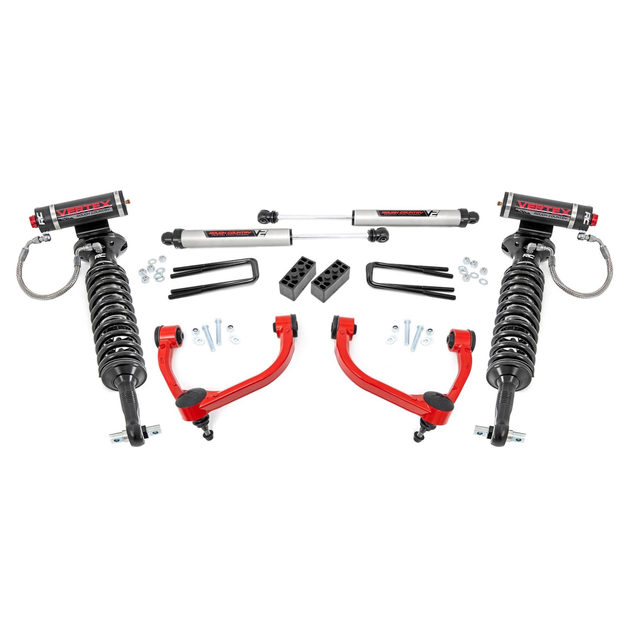 3" Rough Country Vertex Lift Kit w/V2 Shocks for 14-20 Ford F-150 4WD - 54557RED