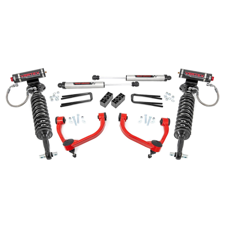 3" Rough Country Vertex Lift Kit w/V2 Shocks for 14-20 Ford F-150 4WD - 54557RED