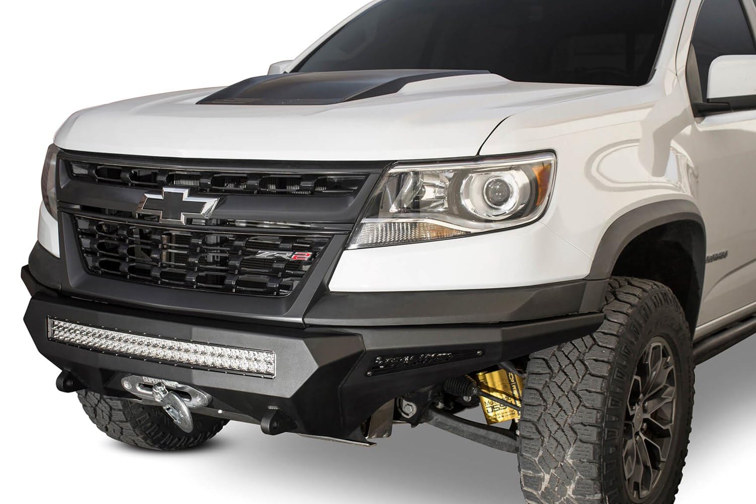 Stealth Fighter Front Bumper Addictive Desert Designs F371202740103 Hammer Black Panel Color Satin Black w/Winch Mount
