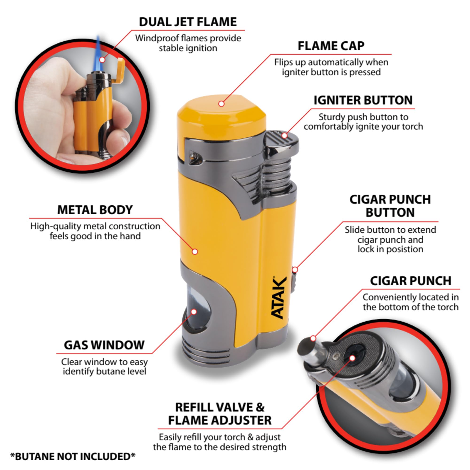 802 Performance Tool Dual Flame Torch - Versatile and Durable Butane Torch for Soldering, Welding, and More