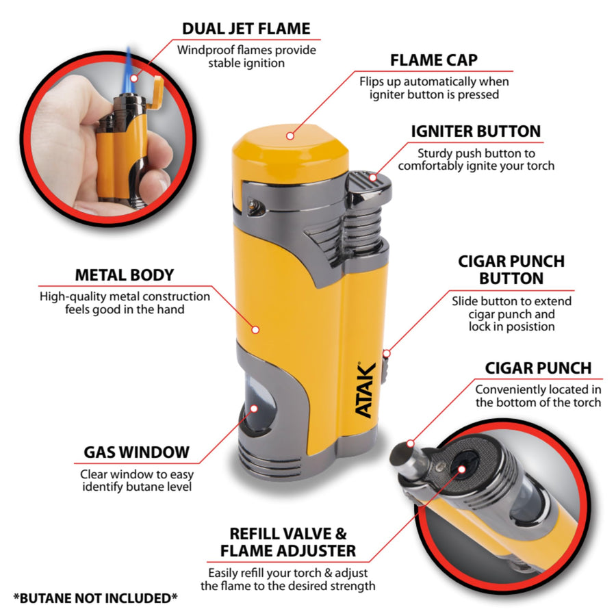 802 Performance Tool Dual Flame Torch - Versatile and Durable Butane Torch for Soldering, Welding, and More