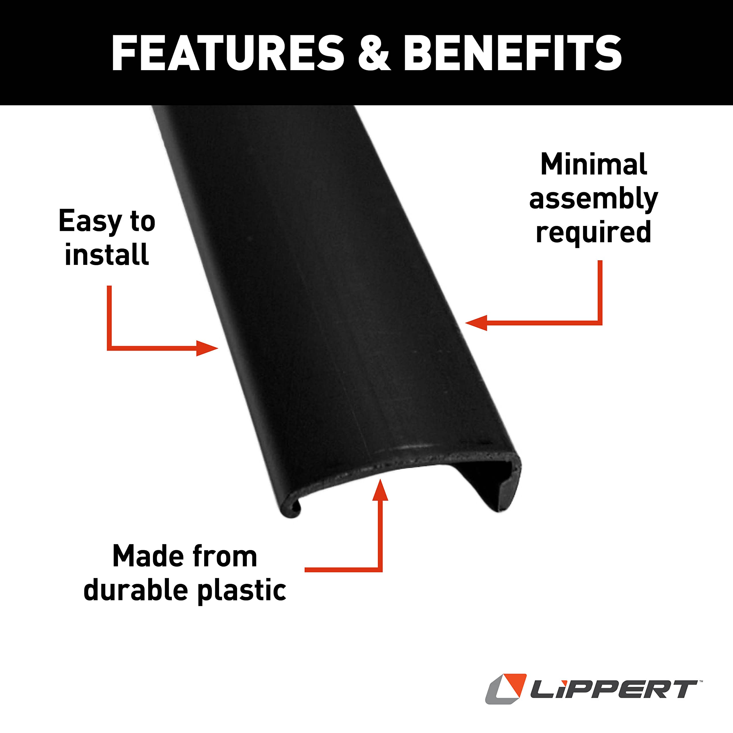 76" Lippert Replacement Snap Trim Screw Cover for Radius Screen Door on 5th Wheel RVs, Travel Trailers and Motorhomes - 326192