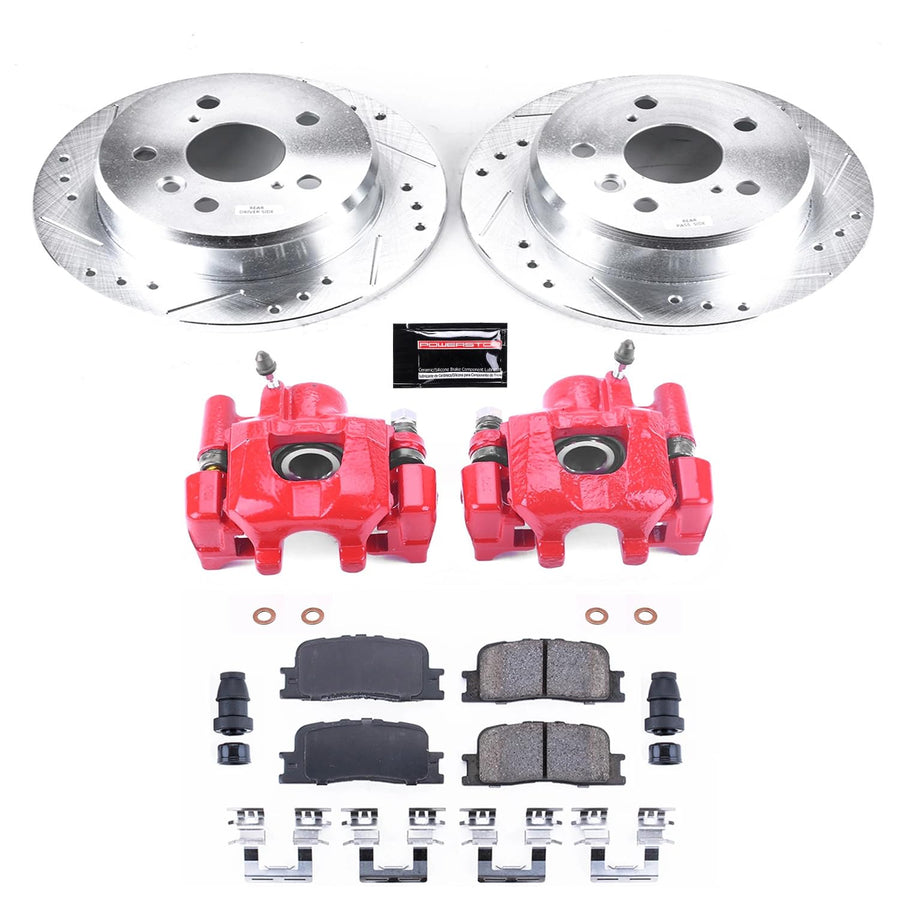 Power Stop Z23 Evolution Rear Brake Caliper Kit - Brake Pads Brake Rotors Brake Calipers For Lexus ES300 2002-2003 Lexus ES330 2004-2006 Toyota Camry 2002-2006 [Vehicle Specific]