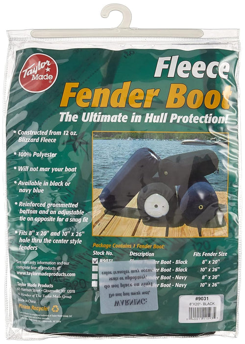 Fleece Boat Fender Cover Taylor Made Products for Center Rope Tube Style Fenders (8" x 20", Black)