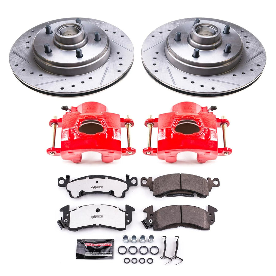 Power Stop Z26 Street Warrior KC4535-26 Front Brake Caliper Kit-Brake Rotor, Brake Pads & Calipers