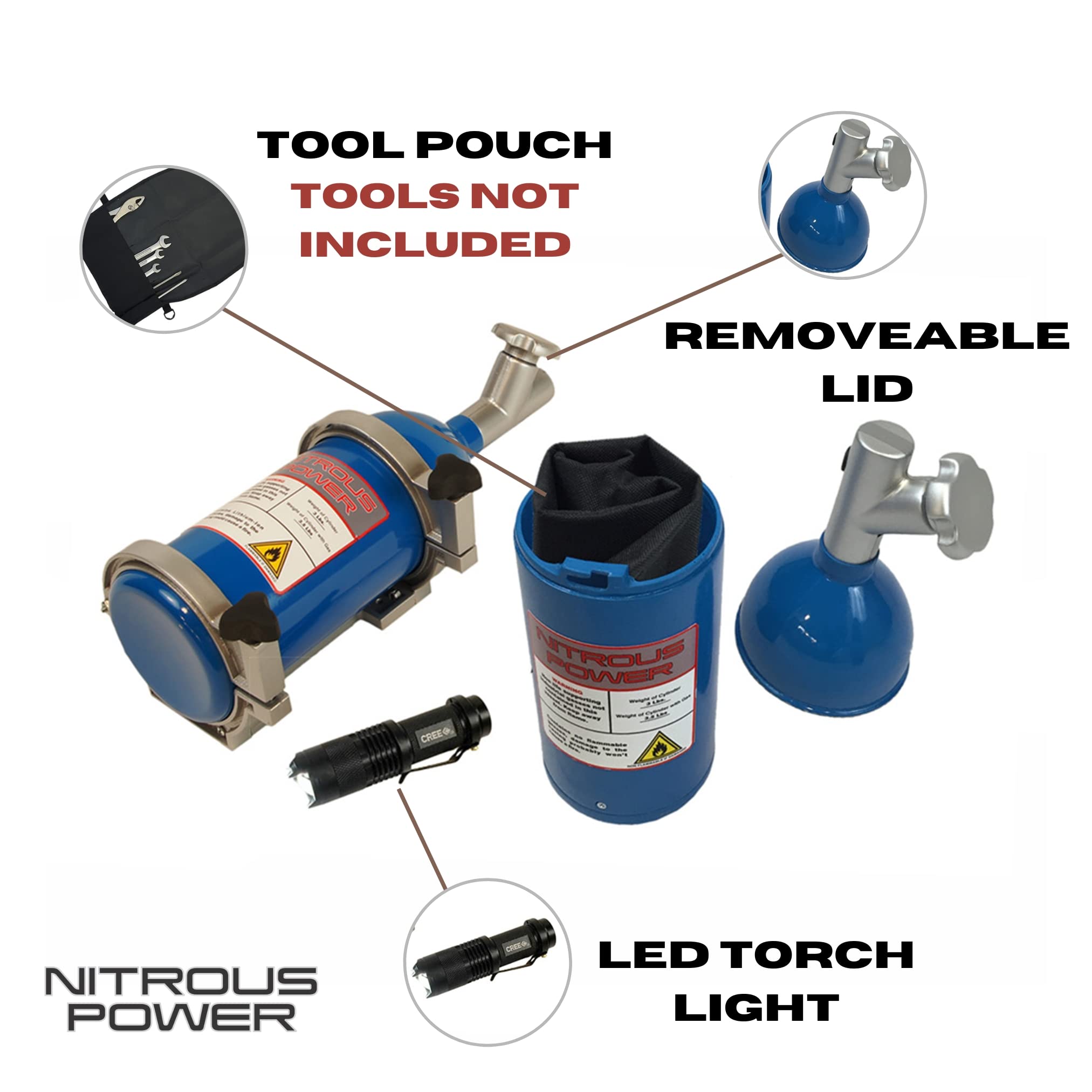 Blue Nitrous Power Storage Container and Tool Roll