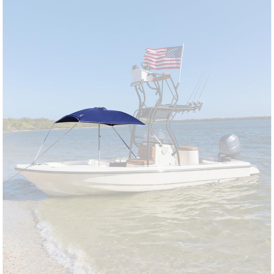 Anchorshade III Taylor Made Boat Shade, Navy, 6' x 6', Adjustable Aluminum Pole to 8 Feet, UV-Treated Fade-Resistant Nylon, Market-Style Top, Carrying Case, Fits Most Boats and Benches – 22046