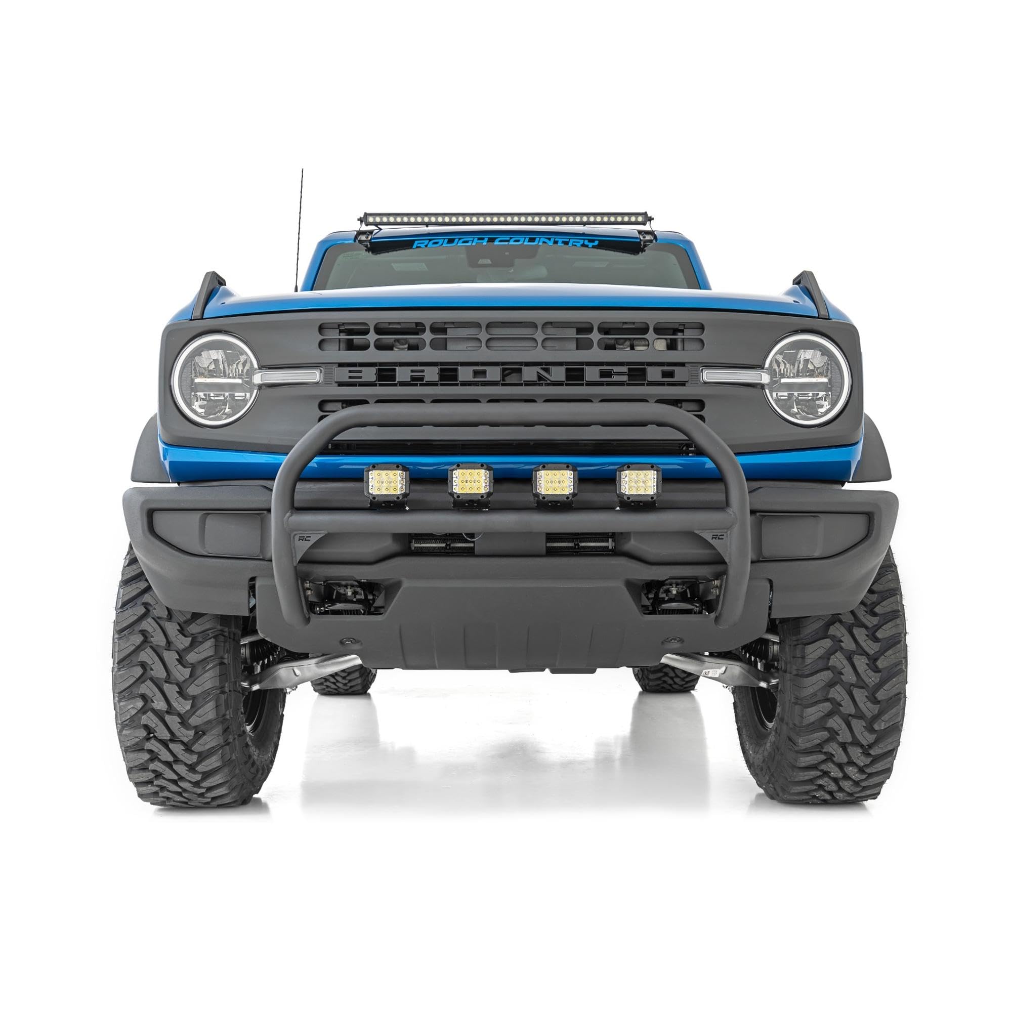 40" Rough Country LED Light Bar Kit for Ford Bronco (2021-2025) - Upper Windshield Mount, 210W Spectrum Series, 18,900 Lumens, Combo Spot & Flood Beam