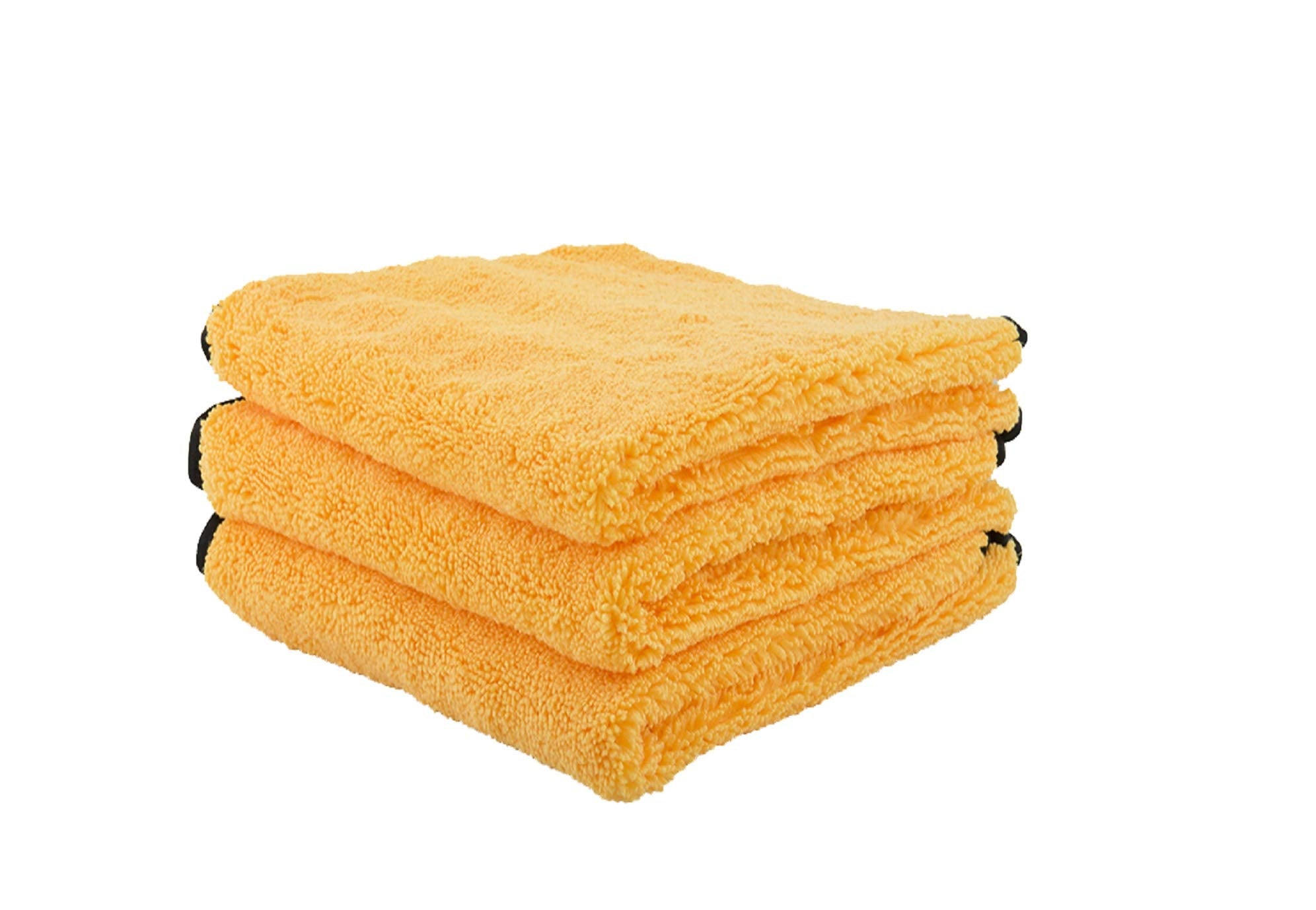 Chemical Guys Premium Grade Professional Microfiber Towels for Cars, Gold, 16" x 16", Ultra-Soft and Scratch-Free Car Detailing Cloths for Trucks, Motorcycles, and More - 3 Pack