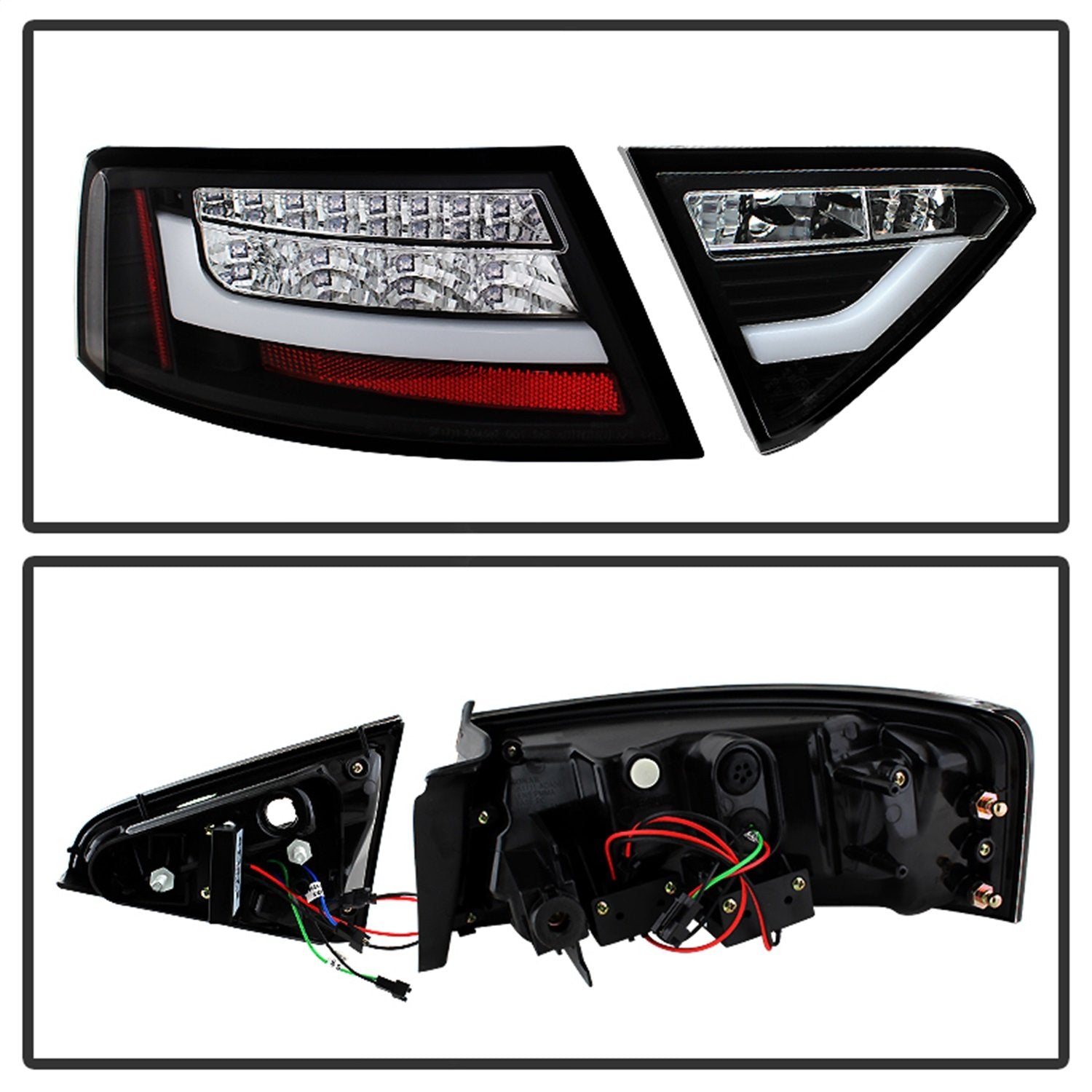 Audi A5 08-12 Spyder 5082275 LED Tail Lights - Incandescent Model Only (Not Compatible With LED Model) - Black