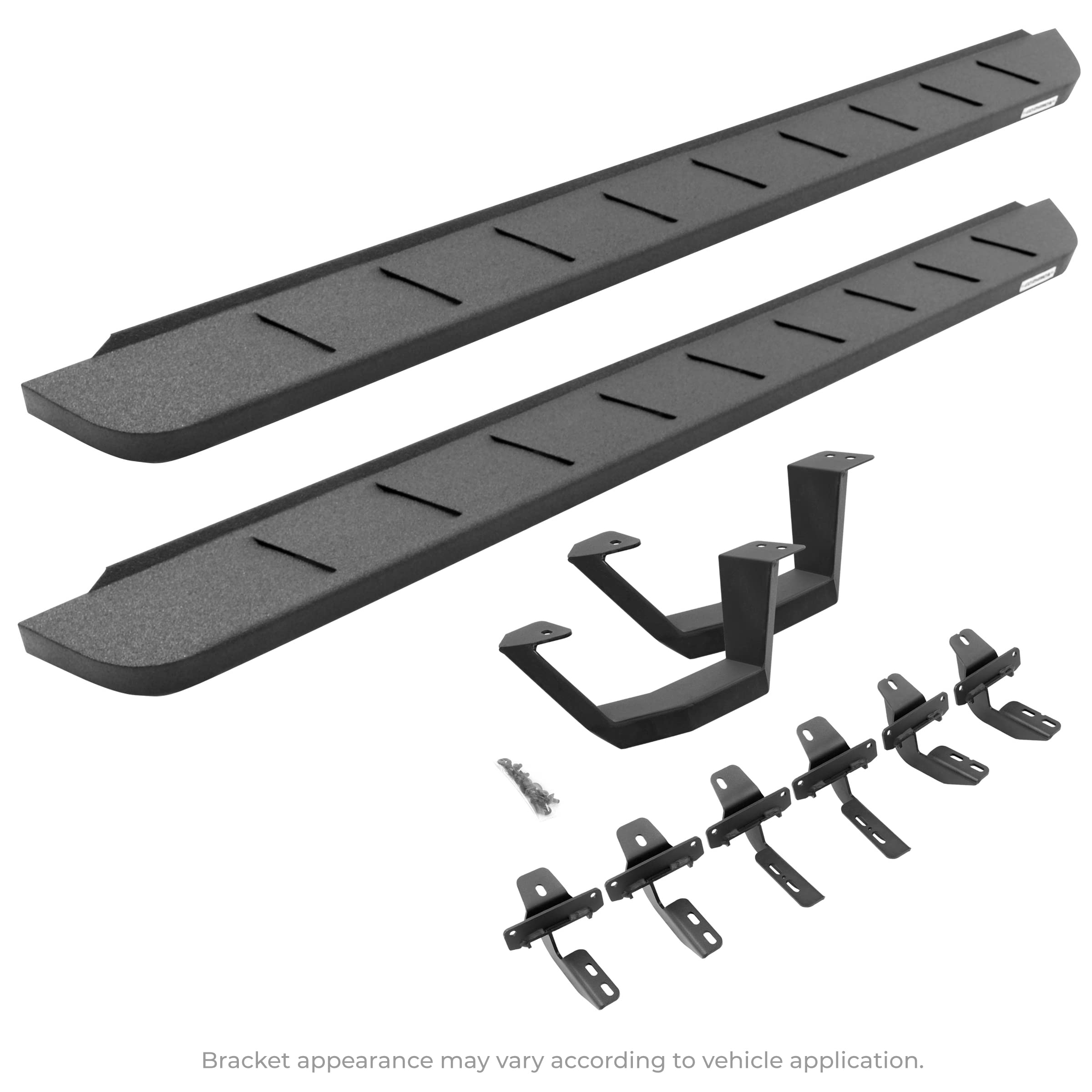 Go Rhino RB10 Running Board, 1 Pair Drop Steps, Brackets | Galvanized Steel, Protective Bedliner Coating | 63441734810T | Fits 2017-2023 Ford F-250, F-350 Super Duty Standard Cab Pickup